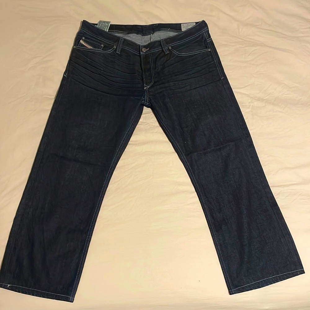 Diesel Viker 38”32” jeans in solid blue. Never worn Wash ORZ29